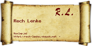 Rech Lenke névjegykártya
